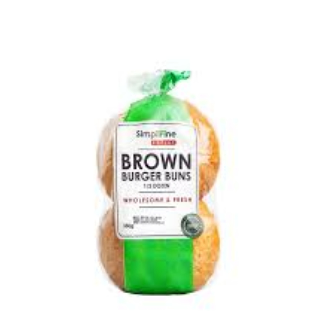 SIMPLIFINE BURGER BUNS BROWN 